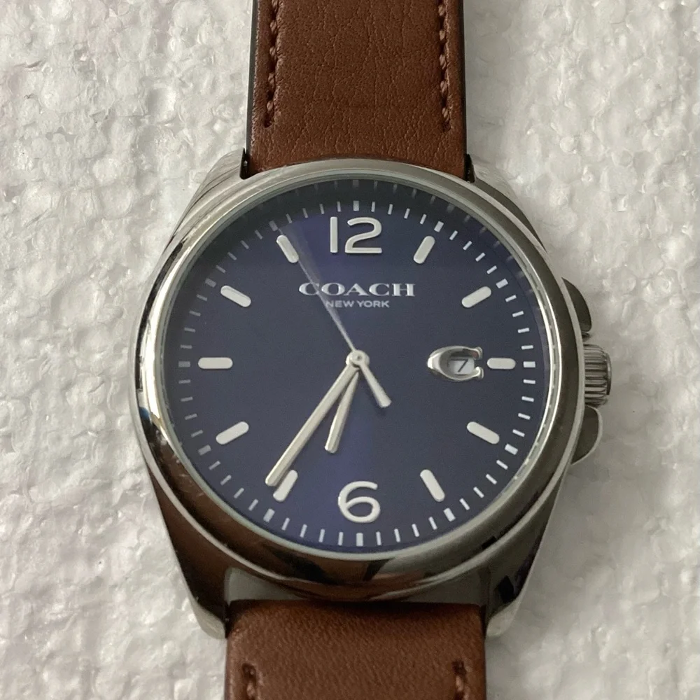Coach Men's Greyson Brown Leather Strap Watch